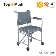 Silla de ruedas con inodoro de aluminio hospitalario para personas mayores